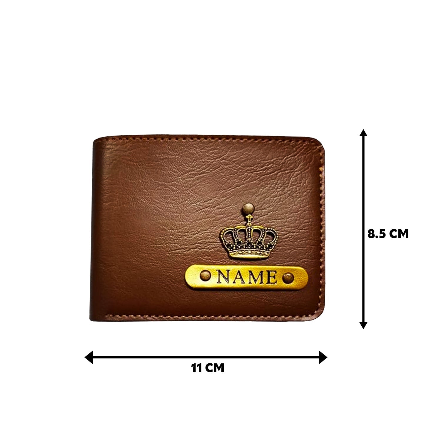 Personalized Men's Leather Wallet & Keychain with Name & Charm.