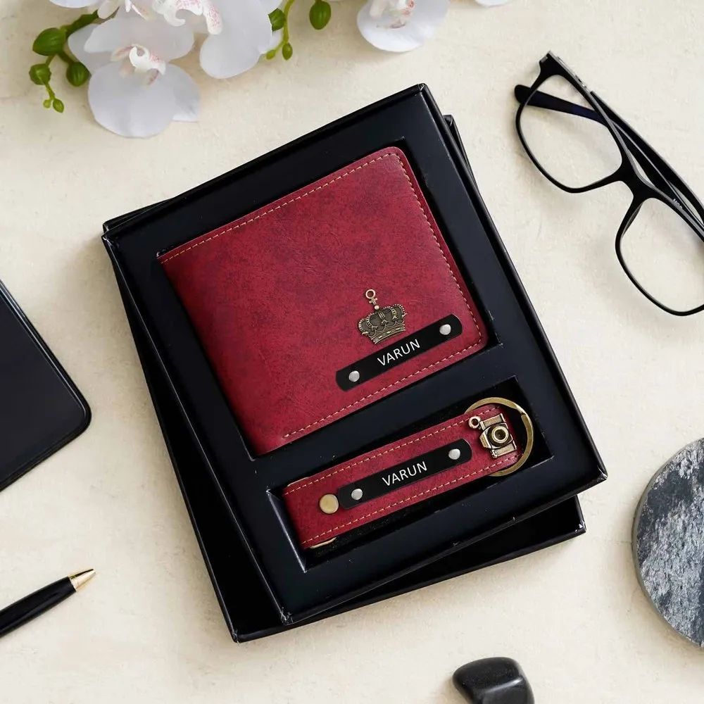 Creatire Vegan Leather Men's Wallet With Key Chain, For Wallets And Keychain, 10 Slot